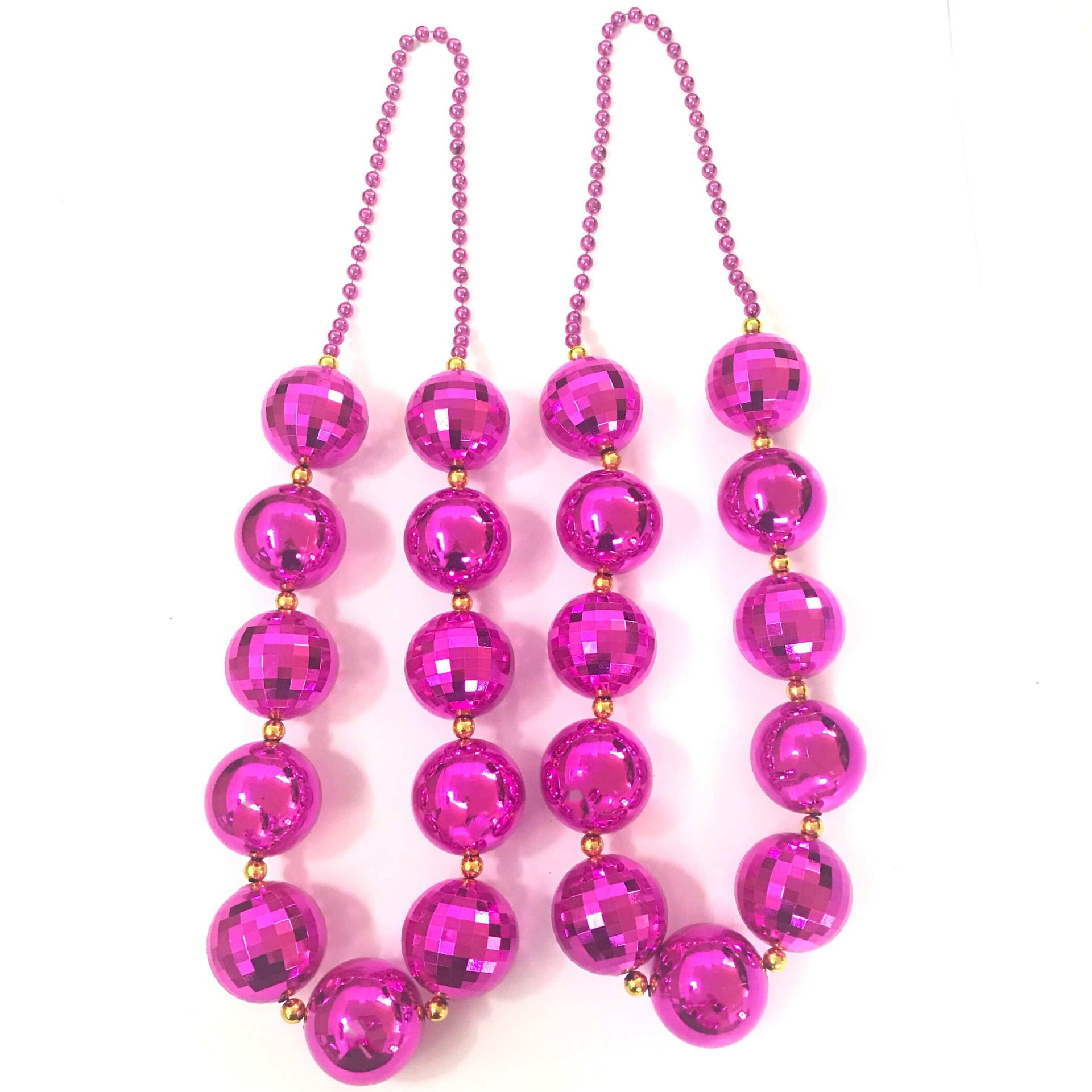 Jumbo pink disco Mardi Gras beads – Geaux Beads and Supplies
